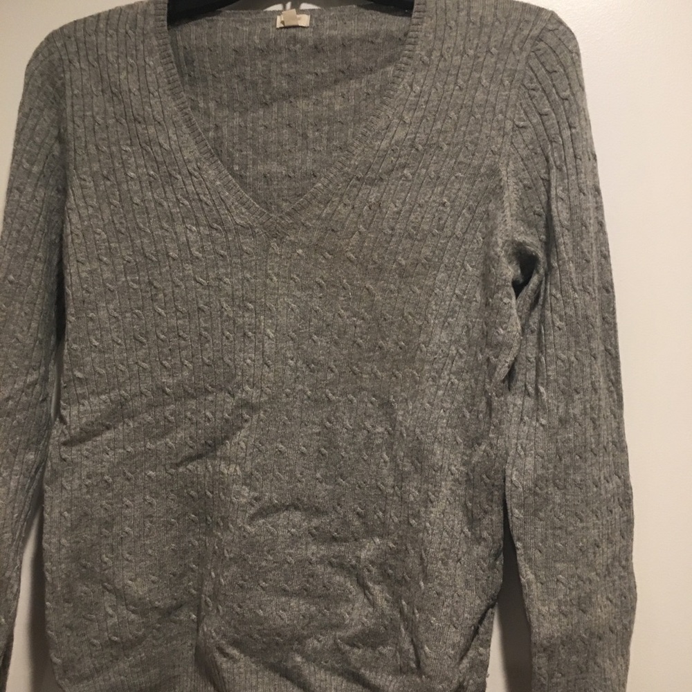 Grey cable knit J Crew sweater